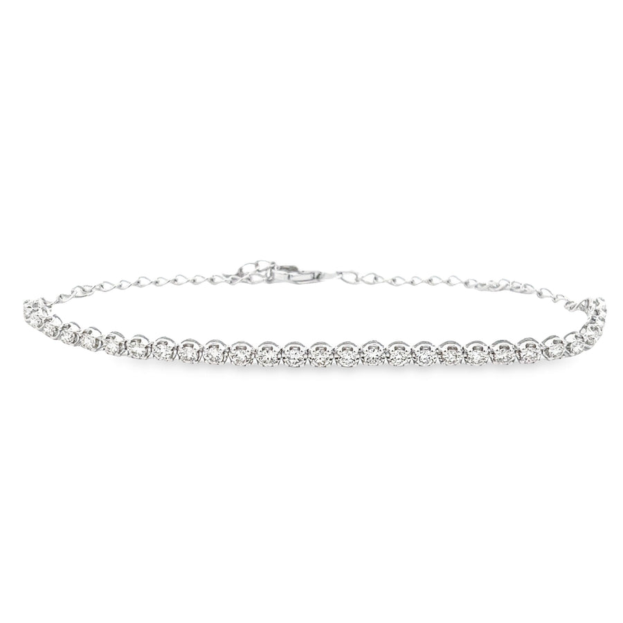 Silver 0.10ct Diamond Twist Bolo Bracelet | H.Samuel